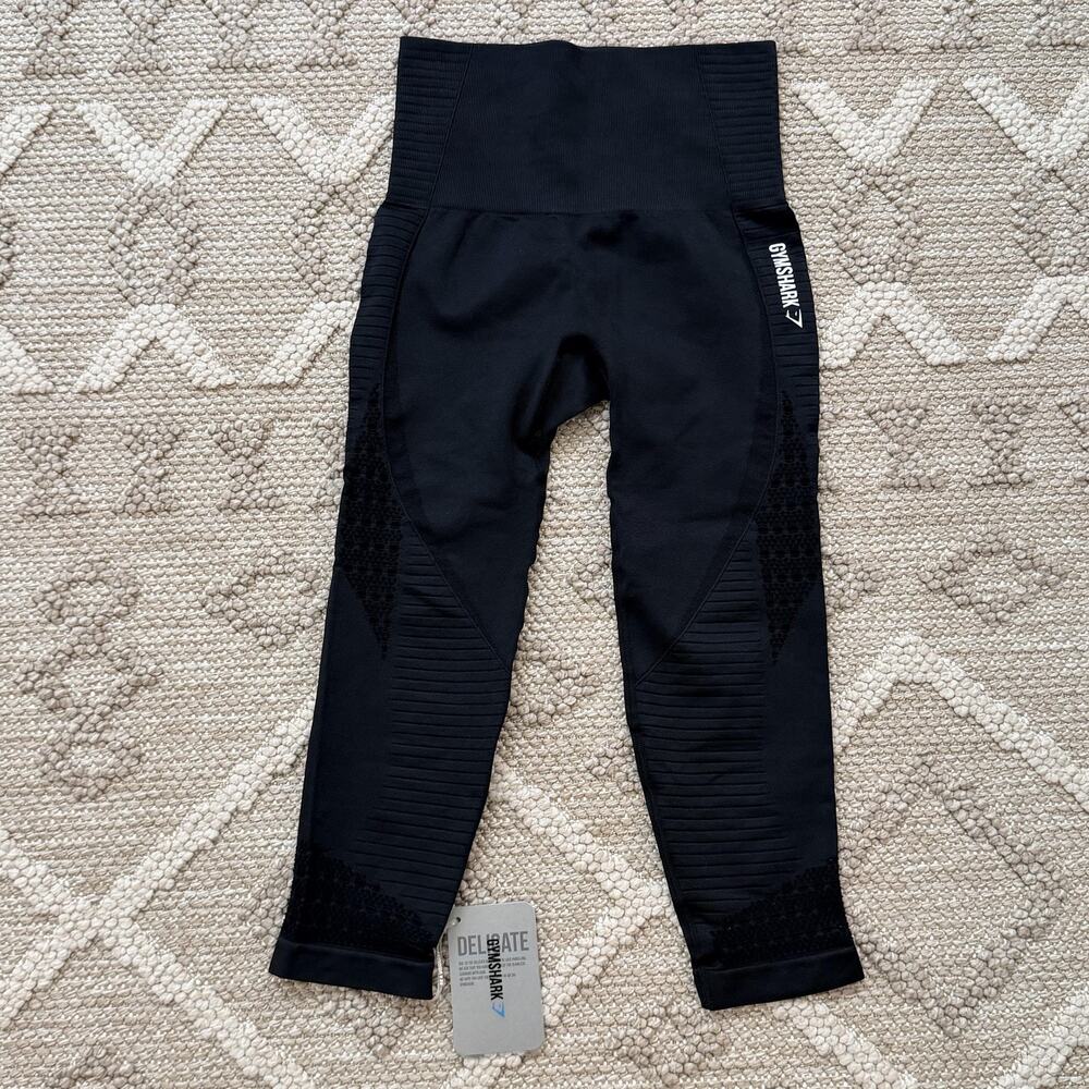 Gymshark Pants Womens Small Black Seamless Energy High Waisted Crop Legging